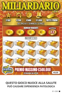 Schedina del Miliardario New Vincente