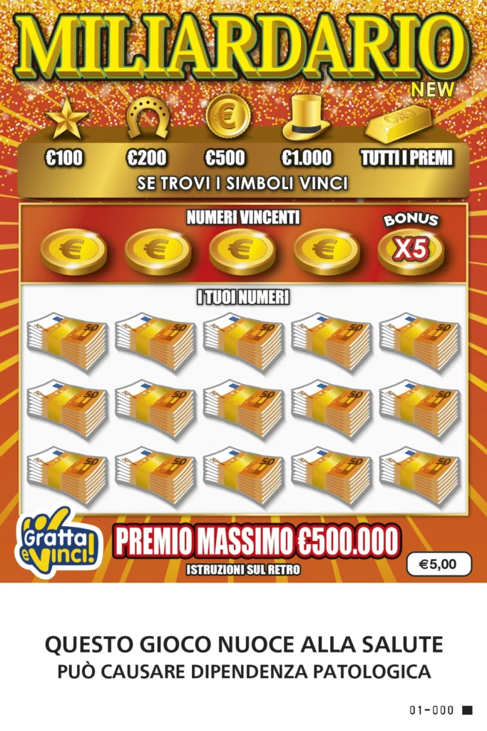 Schedina del Miliardario New Vincente