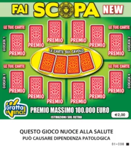 Fai Scopa New è il grattino da 2€ ispirato al gioco di carte