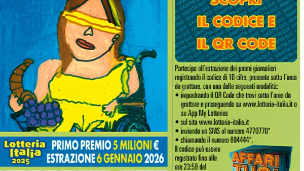 Uno dei vari biglietti della Lotteria Italia 2025