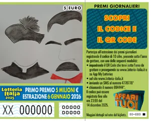 Biglietto della Lotteria Italia dedicato a Peppone e Don Camillo