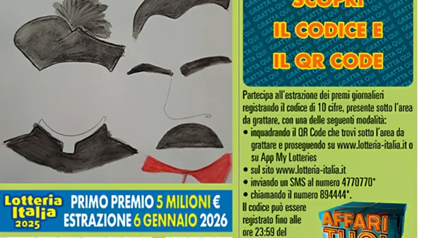 Biglietto della Lotteria Italia dedicato a Peppone e Don Camillo