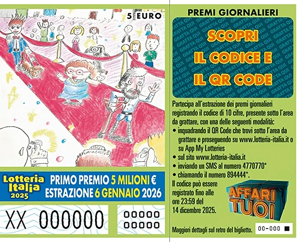 Biglietto artistico della Lotteria Italia 2025