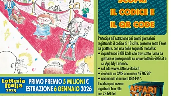 Biglietto artistico della Lotteria Italia 2025