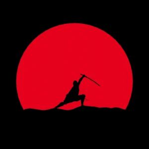 Ninja su sfondo rosso di Gaiden